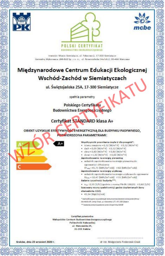 wzór certyfikatu